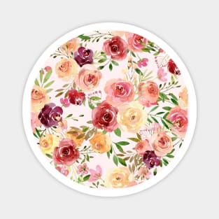 Pretty Peach Peony Floral Magnet